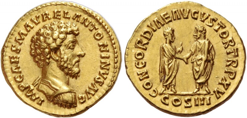 Marcus Aurelius augustus, 161 – 171. Aureus 161, AV 7.26 g. IMP CAES M AVREL ANT...