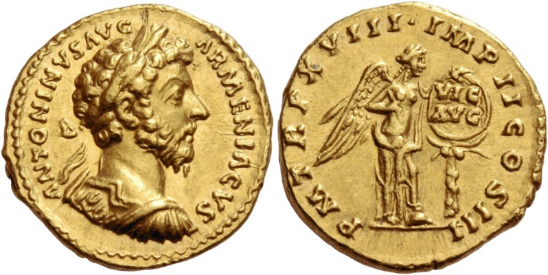 Marcus Aurelius augustus, 161 – 171. Aureus December 163-164, AV 7.28 g. ANTONIN...