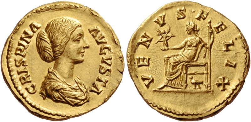 Crispina, wife of Commodus. Aureus 180-182, AV 7.28 g. CRISPINA – AVGVSTA Draped...