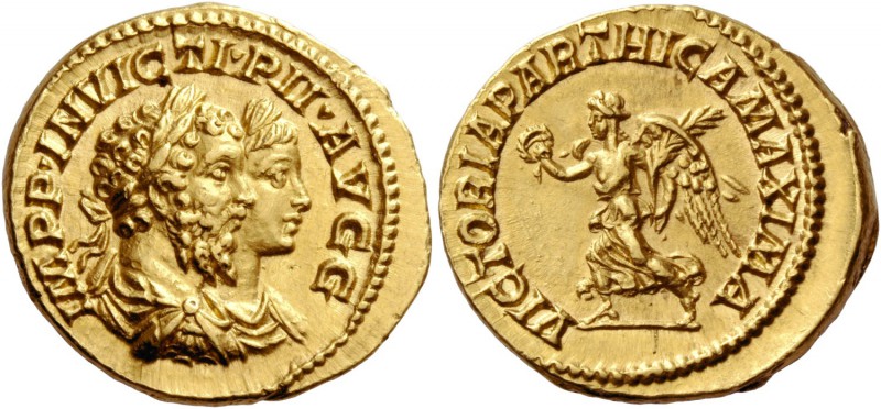 Septimius Severus, 193 – 211. Aureus 202-210, AV 6.97 g. IMPP INVICTI PII AVGG C...