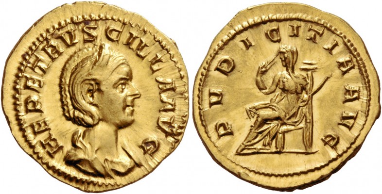 Herennia Etruscilla, wife of Trajan Decius. Aureus circa 249-251, AV 5.24 g. HER...