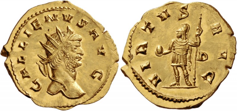 Gallienus sole reign, 260 – 268. Aureus 260-261, AV 3.60 g. GALLIENVS AVG Radiat...