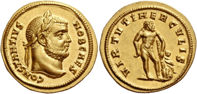 Constantius I Chlorus caesar, 293 – 305. Aurus, Cyzicus (?) circa 293, AV 6.55 g...