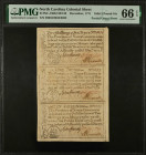 NC-136b/139/138. North Carolina. December, 1771. 2s6d-1 Pound-10s. PMG Gem Uncirculated 66 EPQ.
No. 28033. Signed by John Harvey, John Rutherford, Le...