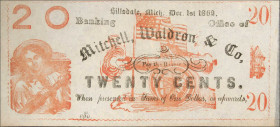 Hillsdale, Michigan. Mitchell, Waldron & Co. 1862 20 Cents. About Uncirculated. Remainder.
Remainder.

Estimate: $60.00- $80.00