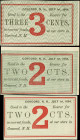 Lot of (4). Concord, New Hampshire. Unknown Issuer. 1864 2 & 3 Cents. Extremely Fine to PMG Gem Uncirculated 65 EPQ.
The 3 Cent note is graded Gem Un...