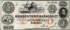 Bordentown, New Jersey. Bordentown Banking Co. 1855 $2. Choice Uncirculated. Remainder.
Remainder. Paper thinning.

Estimate: $100.00- $200.00