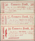 Lot of (3). Catskill, New York. Tanners Bank. 1862 10, 25 & 50 Cents. Extremely Fine to About Uncirculated. Remainders.
The 25 cent note has rust and...
