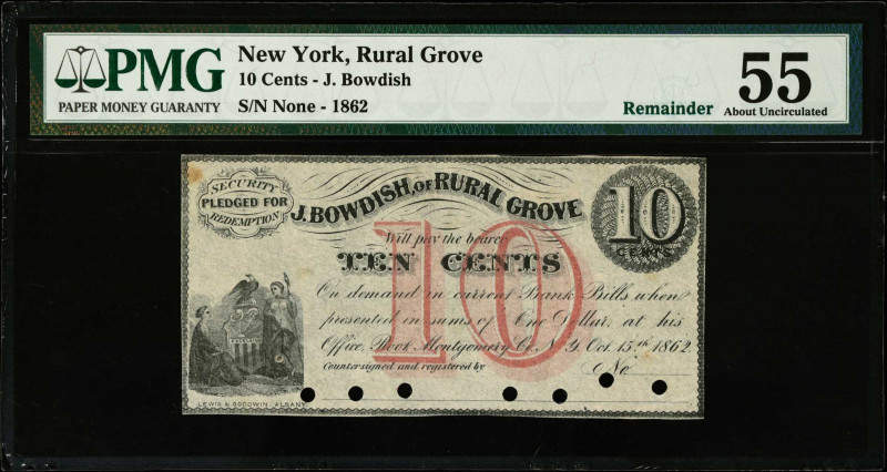 Lot of (4). Mixed Towns, New York. Mixed Issuers. 1862 3, 5 & 10 Cents. PMG Choi...