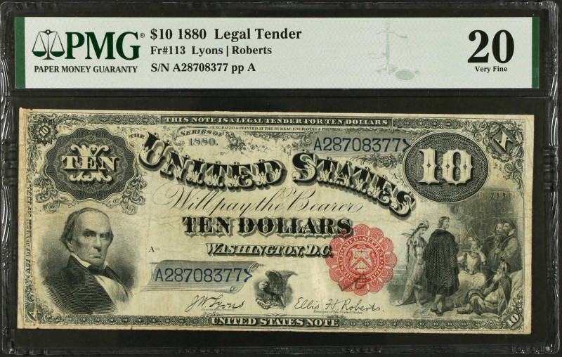 Fr. 113. 1880 $10 Legal Tender Note. PMG Very Fine 20.
Lyons - Roberts signatur...