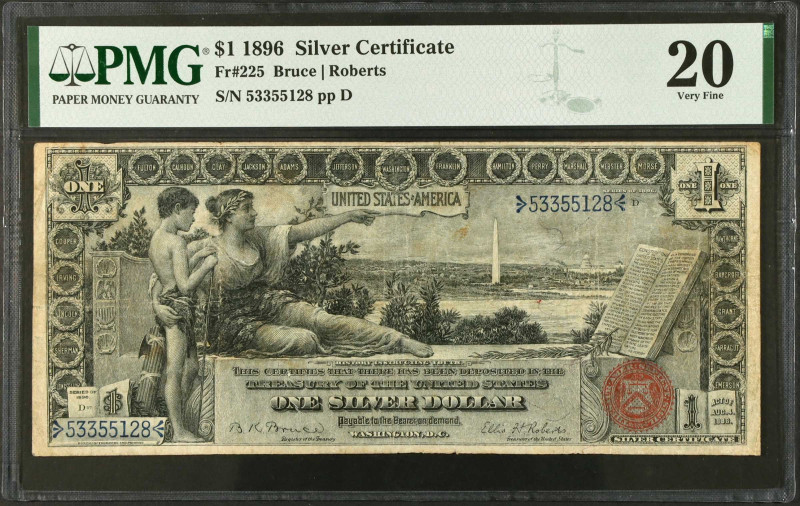 Fr. 225. 1896 $1 Silver Certificate. PMG Very Fine 20.
One of the most popular ...