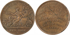 Massachusetts--Attleboro. 1836 R. & W. Robinson. HT-155, Low-104, W-MA-030-15a. Rarity-1. Copper. Plain Edge. Very Fine, Scratches, Edge Crimped.
28....