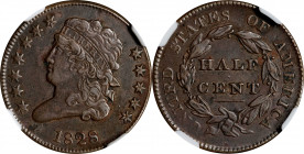 1828 Classic Head Half Cent. C-2. 12 Stars. AU-50 BN (NGC).
PCGS# 35264. NGC ID: 222W.

Estimate: $0.00- $0.00