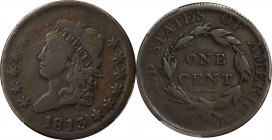 1813 Classic Head Cent. VG-10 (PCGS).
PCGS# 1570. NGC ID: 224X.

Estimate: $0.00- $0.00