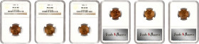 Lot of (3) 1890s Indian Cents. MS-64 RB (NGC).
Included are: 1893; 1895; and 1896.

Estimate: $0.00- $0.00