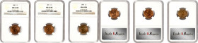 Lot of (3) Mint State 19th Century Indian Cents. (NGC).
Included are: 1889 MS-63 RB; 1891 MS-63 RB; and 1899 MS-63 BN.

Estimate: $0.00- $0.00