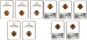 Lot of (5) 1909 Lincoln Cents. V.D.B. MS-63 RB (NGC).
PCGS# 2424. NGC ID: 22AZ.

Estimate: $0.00- $0.00