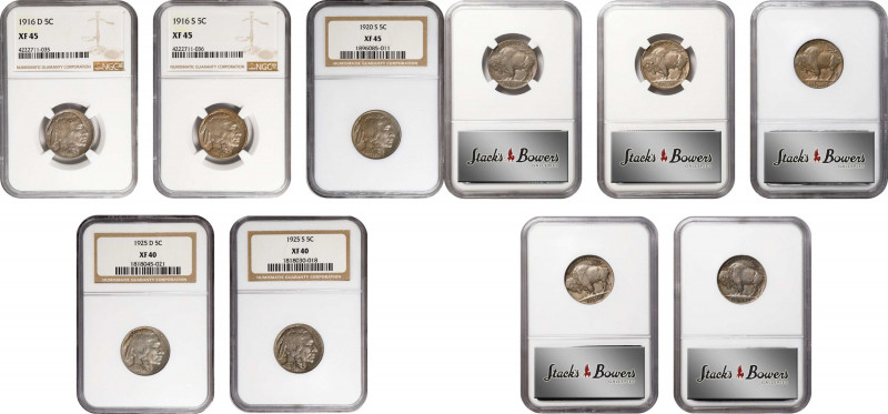 Lot of (5) Early Date Mintmarked Buffalo Nickels. (NGC).
Included are: 1916-D E...