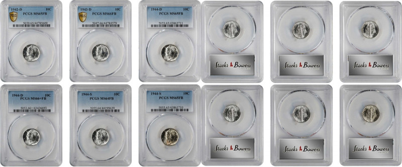 Lot of (6) Full Bands Late Date Mercury Dimes. (PCGS).
Included are: 1942-D MS-...