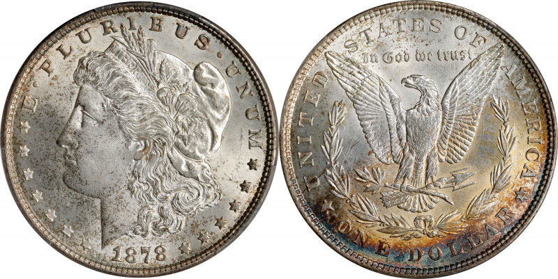 1878 Morgan Silver Dollar. 7 Tailfeathers. Reverse of 1879. MS-62 (PCGS).
PCGS#...