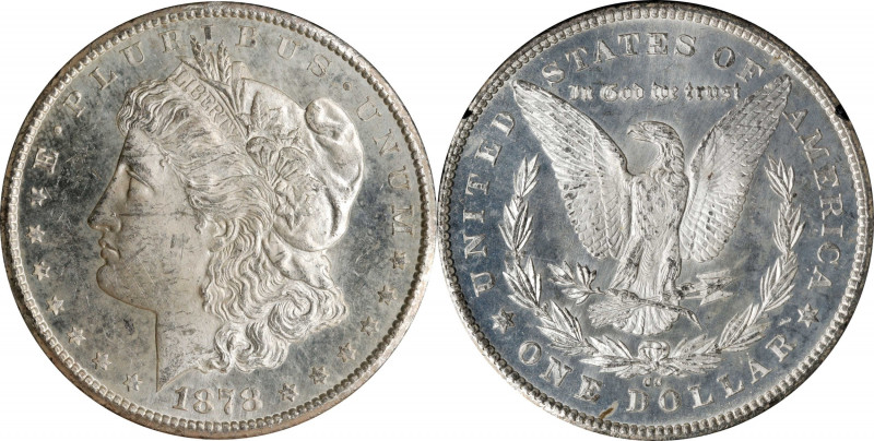 1878-CC GSA Morgan Silver Dollar. MS-61 (NGC).
The original box and cards are i...