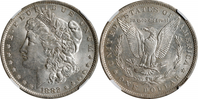 1882-O/S Morgan Silver Dollar. VAM-3. Top 100 Variety. Strong, O/S Flush. AU-58 ...