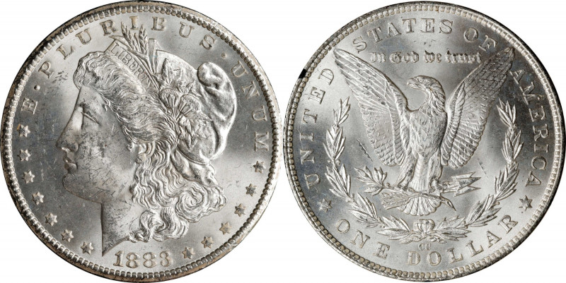 1883-CC GSA Morgan Silver Dollar. Mint State (Uncertified).
The original box an...