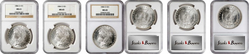 Lot of (3) 1884-O Morgan Silver Dollars. MS-65 (NGC).
PCGS# 7154. NGC ID: 254N....