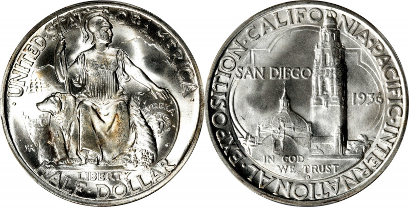 1936-D San Diego, California Pacific International Exposition. MS-66+ (PCGS). CA...