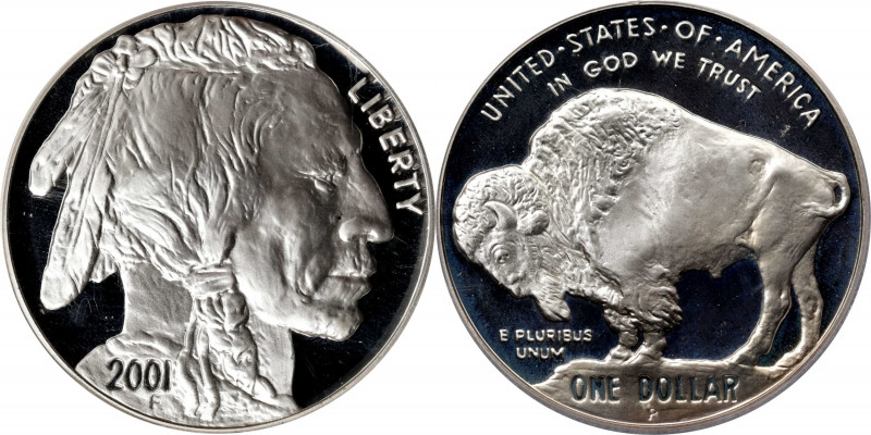 2001-P American Buffalo Silver Dollar. Proof-70 Deep Cameo (ICG).
PCGS# 99793. ...