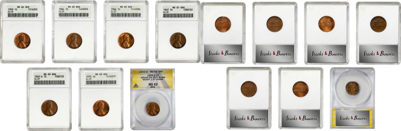 Lot of (7) Lincoln Cent Mint Errors. (ANACS).
Included are: 1959--Clip--MS-64 R...