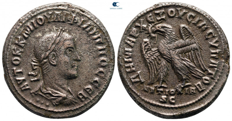 Seleucis and Pieria. Antioch. Philip II AD 247-249. 
Billon-Tetradrachm

27 m...