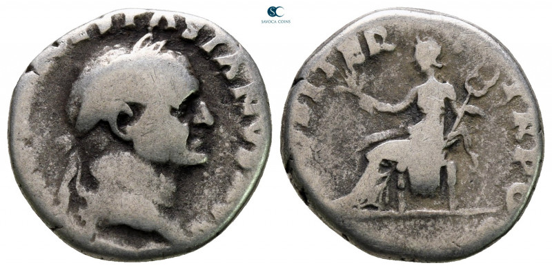 Vespasian AD 69-79. Rome
Denarius AR

17 mm, 3,16 g



fine