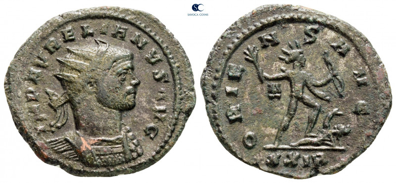 Aurelian AD 270-275. Rome
Billon Antoninianus

23 mm, 4,45 g



very fine