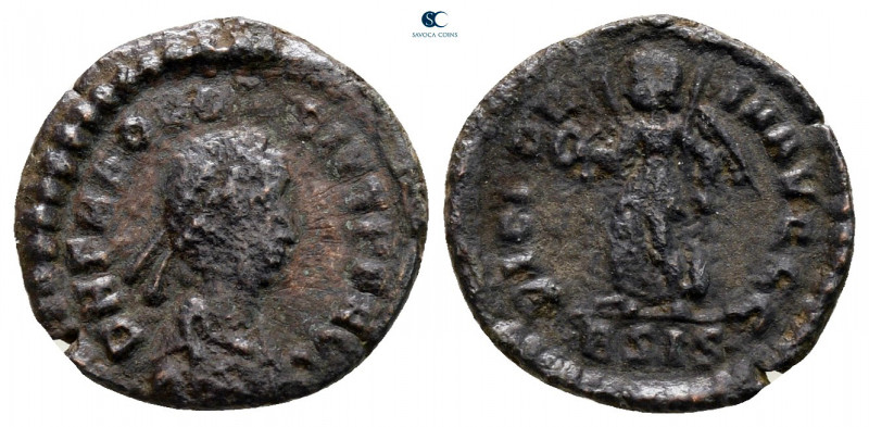 Theodosius I AD 379-395. Siscia
Follis Æ

14 mm, 0,98 g



nearly very fi...