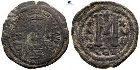 Justinian I AD 527-565. Constantinople. Follis or 40 Nummi Æ