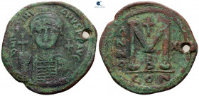 Justinian I AD 527-565. Constantinople. Follis or 40 Nummi Æ