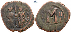 Justin II and Sophia AD 565-578. Byzantine. Follis Æ