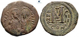 Justin II and Sophia AD 565-578. Constantinople. Follis or 40 Nummi Æ