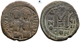 Justin II and Sophia AD 565-578. Constantinople. Follis or 40 Nummi Æ