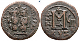 Justin II and Sophia AD 565-578. Cyzicus. Follis or 40 Nummi Æ