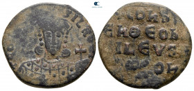 Constantine VII Porphyrogenitus, with Romanus I AD 913-959. Constantinople. Follis or 40 Nummi Æ