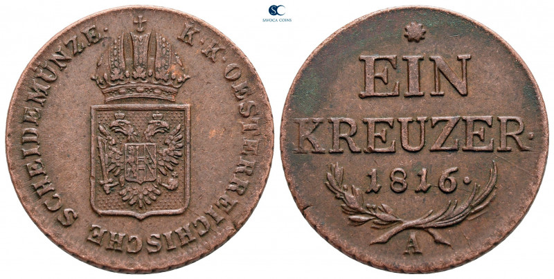 Germany. AD 1816.
1 Kreuzer CU

27 mm, 8,48 g



nearly extremely fine