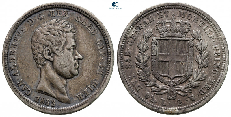 Italy. Kingdom of Sardinia. Cagliari. Carlo Alberto AD 1831-1849.
2 Lire Ar

...