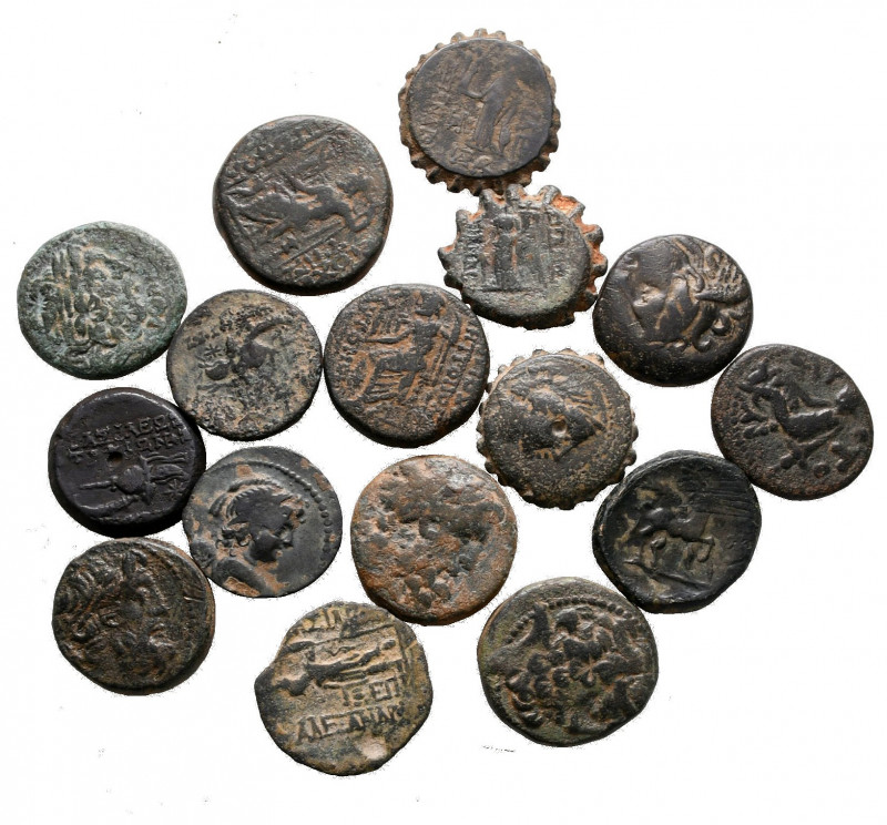 Lot of ca. 16 ancient bronze coins / SOLD AS SEEN, NO RETURN!

nearly very fin...