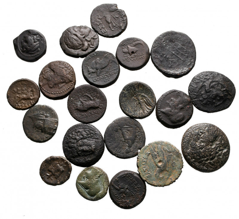 Lot of ca. 20 ancient bronze coins / SOLD AS SEEN, NO RETURN!

nearly very fin...