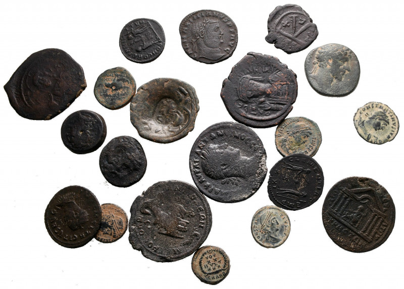 Lot of ca. 19 ancient bronze coins / SOLD AS SEEN, NO RETURN!

nearly very fin...