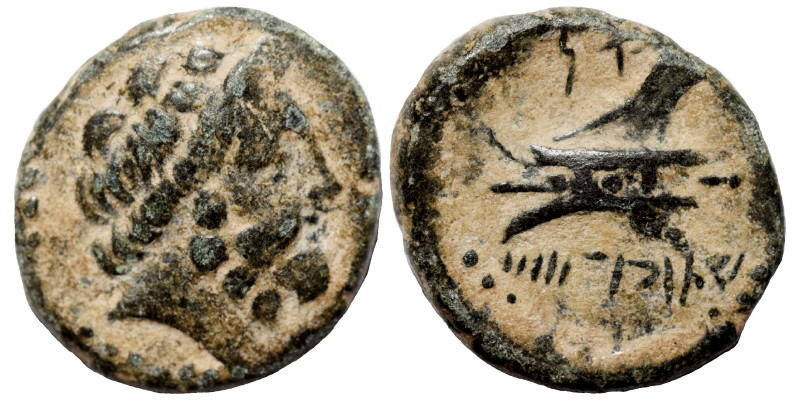 PHOENICIA. Arados, circa 137-51 BC. Ae (bronze, 3.34 g, 15 mm). Laureate head of...