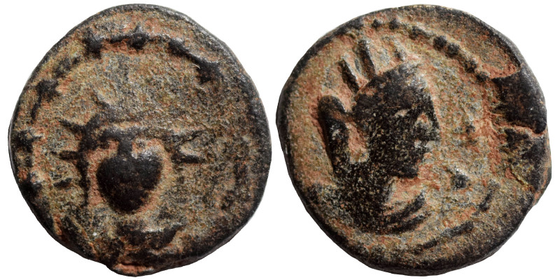 GREEK. Circa 1st/2nd century AD. Ae (bronze, 1.40 g, 13 mm). Tyche, to right. Un...