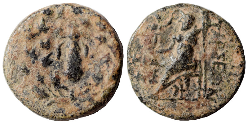 CILICIA. Tarsos. circa 164-27 BC. Ae (bronze, 2.85 g, 16 mm). Club tied with fil...